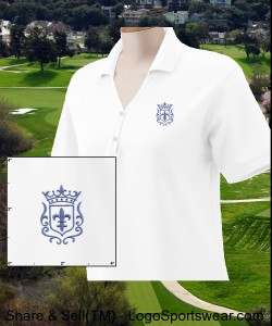 KINGWEAR WHITE Polo Pima Pique Short-Sleeve Y-Collar Ladies Design Zoom
